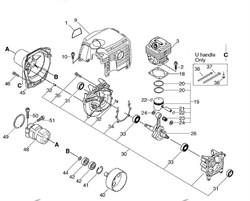 Цилиндр триммера Echo SRM-350ES (рис. 3) A130000601 - фото 10009