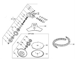 Гайка крепления ножа триммера Echo SRM-350ES (рис. 2) 61032052130-1 - фото 10023