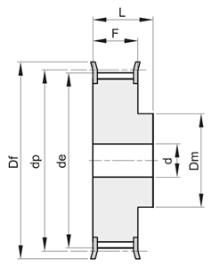 Шкив зубчатый под расточку XL037 F Z 20 Al, BEA XL037 F Z 20 Al, BEA - фото 107845
