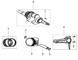 Поршень культиватора Efco MZ 2050 R - MZ 2050 RX (рис. 2) L66150279