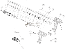Двигатель без шестеренки шуруповерта RedVerg RD-SD10L/2Y RD-SD10L/2Y-35-36 - фото 166620
