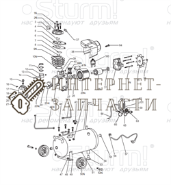 Трубка разгрузочная компрессора Sturm AC9316.v1.2-44 AC9316.v1.2-44