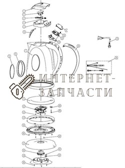Нижний коннектор чайника Galaxy GL0218 390800 - фото 168160