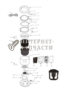 Galalxy  Крышка в сборе  мультиварки Galaxy GL2645 391360 - фото 168720