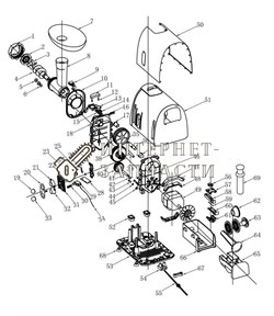 Передняя крышка редуктора мясорубки Galaxy GL2406/2407 391439 - фото 168799