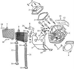 радиатор в сборе \ RADIATOR PARTS бензогенератора Elitech БЭС 12000 Е (рис.6,7,13,14,18) 0101194500 - фото 22039