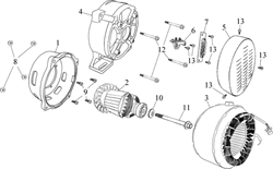 крышка генератора (задняя) \ COVER,GENERATOR END бензогенератора Elitech БЭС 12000 Е (рис.5) 0101205800 - фото 22154