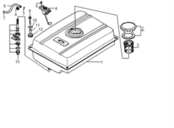 Резинка топливного патрубка бензогенератора Elitech БЭС 2500 Р (рис.8) 380770188T56C