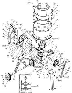 Винт M6х20 установочный бетономешалки Elitech БС 120 (рис. 28) 1201015400 - фото 23680