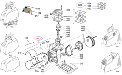 Кожух пластиковый 9429141 OM 195 безмасляного коаксильного компрессора Elitech OM 195/24 (рис.914) 0703191405 - фото 23973