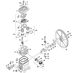 Болт М6х16 компрессора ременного Elitech КР200/AB510/3T (рис.21) 0702068800