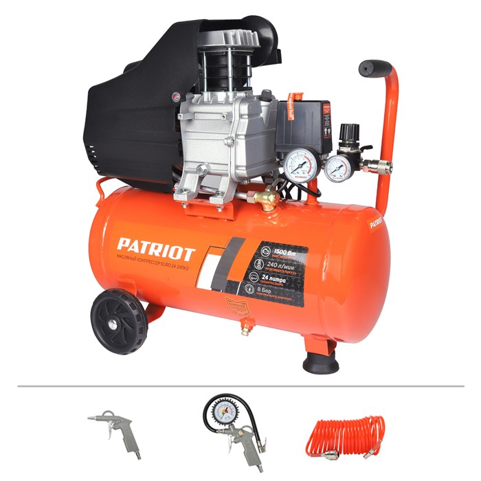 Компрессор поршневой масляный PATRIOT EURO 24-240 K2 90677 - фото 477413