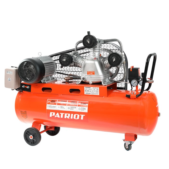 Компрессор поршневой ременной PATRIOT PTR 100-670 48071 - фото 477420