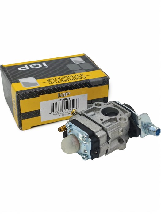 Карбюратор Champion 43,52 куб.см, триммера LMH4412, T434, T436, T445, T447, T514, T516, T517, T525, T527, Т437, мотобура AG152B, AG243, AG252, AG352, культиватора GC243, GC243E, GC252