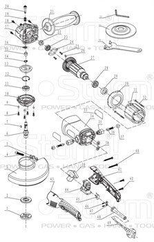 Корпуса редуктора в сборе болгарки Sturm! AG9515E (рис. 10,17) AG9515E-10,17 - фото 57530