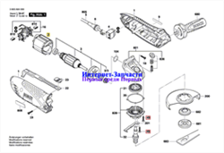Шпиндель M14, SW17 болгарки Bosch GWS 19-150 CI (рис.32) 1603523110 - фото 59894