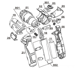 передний корпус 2 (Einhell Красный) аккумуляторной отвертки Einhell TC-SD 3,6 Li (4513442) (рис.19) 451344201019 - фото 66331