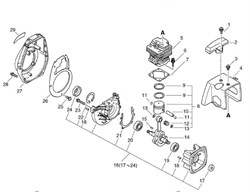 Цилиндр триммера Echo SRM-4605 (рис. 5) 10101147530 - фото 9890
