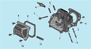 Прокладка крышки клапанов двигателя вибротрамбовки Champion TR72 (рис.8) DA03B000