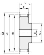 Шкив зубчатый под расточку L050 F Z 44 St, BEA L050 F Z 44 St, BEA