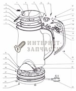 Нижняя крышка корпуса чайника   чайника Galaxy GL0301 фиолетовая 390851