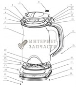 Проводка чайника Galaxy GL0340 391050