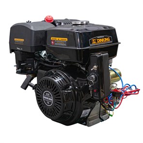 Двигатель Dinking DK190F-S (15лс, праймер, ручной стартер, объем 420сс, катушка освещения 12V 100W, 25мм вал тип S, датчик масла, выхлопной патрубок) 986534