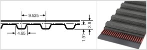 Зубчатый приводной ремень  367 L, L=932,2 mm 367 L, L=932,2 mm