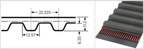Зубчатый приводной ремень  1120 ХН, L=2844,8 mm 1120 ХН, L=2844,8 mm