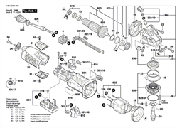 Ротор с вентилятором 230V болгарки Bosch GWS 19-125 CI (рис.803) 1600A00D2N