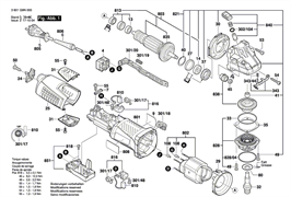 Подъемный узел болгарки Bosch GWS 19-150 CI (рис.838) 1607000A4P