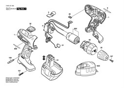 Корпус Housing шуруповерта Bosch PSR 12-2 (3603J51500)(рис.1) 2609100508