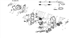Пистолет распылитель G1/4"-M минимойки Elitech M1800РКС (рис.18) 0901.005700