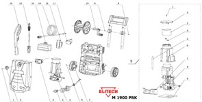 Коннектор со встроенным фильтром  в сборе минимойки Elitech М2500ИРБК 0901.024050 0910.002400