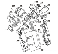 средний корпус 2 аккумуляторной отвертки Einhell TC-SD 3,6 Li (4513442) (рис.20) 451338501020