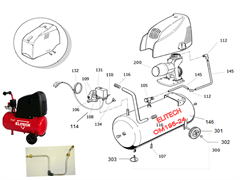 Подшипник 6003 ZZ 16х35х10 безмасляного коаксильного компрессора Elitech OM 195/24 (рис.30) 703103005
